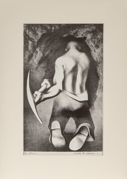 The Miner (Miner Tunneling with Pick Axe), Print, 1950