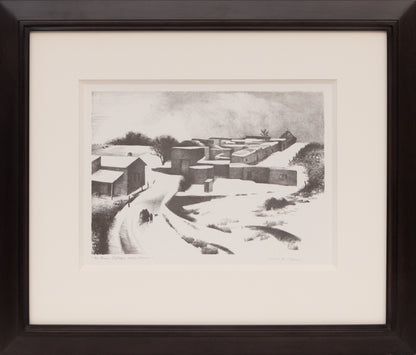 New Mexico Village Under Snow, Print, 1950