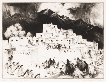 Gene Kloss (1903-1996) artwork for sale. Ceremonial Day at Taos (New Mexico), Print, 1953, Denver, Colorado, Art Gallery)