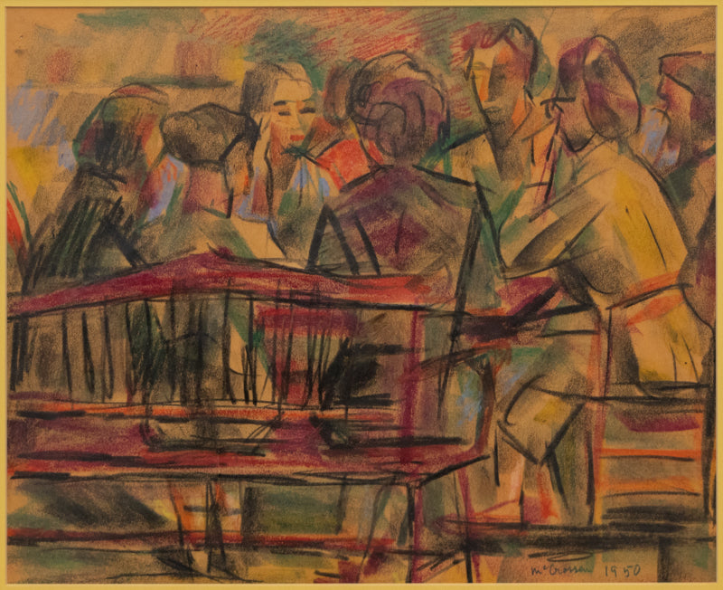 Preston McCrossen (1894-1981) artwork for sale. Untitled (The Conversation), Drawing, 1950, Denver, Colorado, Art Gallery)
