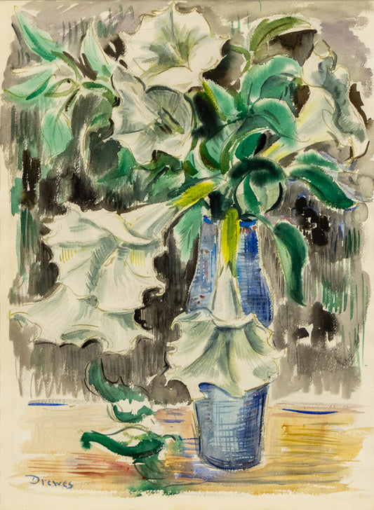 Werner Drewes (1899-1985) artwork for sale. Datura Stramonium (Still Life with Datura Flowers), Painting, Denver, Colorado, Art Gallery)