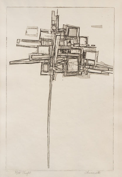 Mary Chenoweth (1918-1999) artwork for sale. Flight  (Geometric Abstraction in Black and White), Print, circa 1950, Denver, Colorado, Art Gallery)