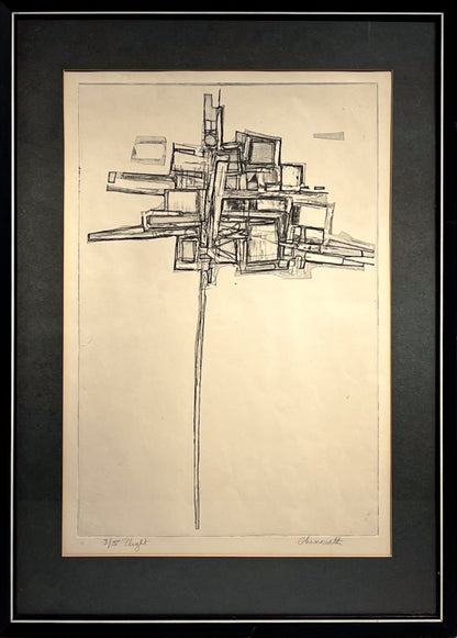 Flight  (Geometric Abstraction in Black and White), Print, circa 1950