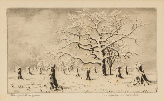 George Elbert Burr (1859-1939) artwork for sale. Cornfield in Winter (Snowy Landscape with Cornstalks and Trees), Print, Denver, Colorado, Art Gallery)