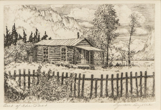 Lyman Byxbe (1886-1980) artwork for sale. Out of the Past (View of Cabin with Trees and Mountains), Print, circa 1929-1930, Denver, Colorado, Art Gallery)