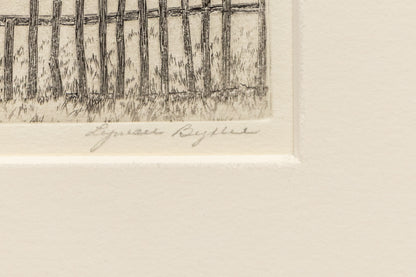 Out of the Past (View of Cabin with Trees and Mountains), Print, circa 1929-1930