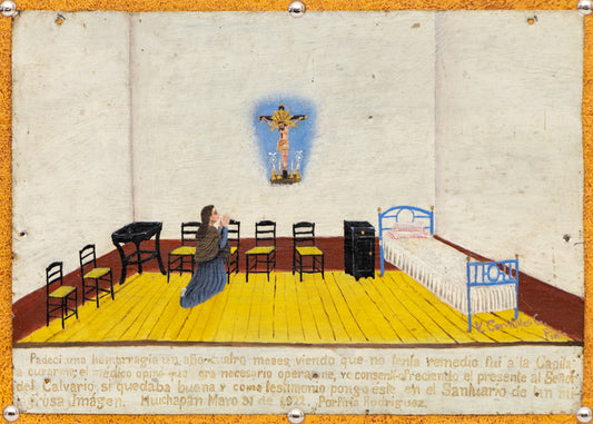 artwork for sale. Ex Voto; Holy Tribute for the Return to Good Health, Retablo, 1922, Denver, Colorado, Art Gallery)